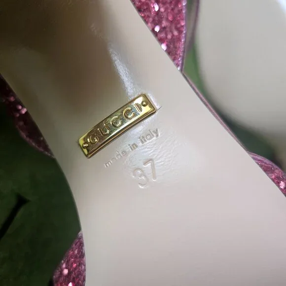 Gucci Horsebit Glittered Sandals - Pink size 37 - Picture 7 of 13
